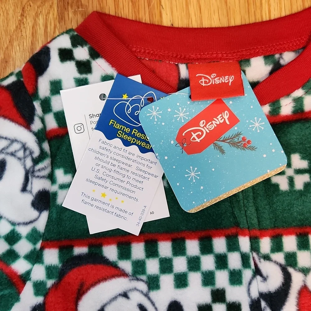 Disney Mickey Mouse One Piece Holiday Blanket Sleeper 24M - Picture 3 of 8